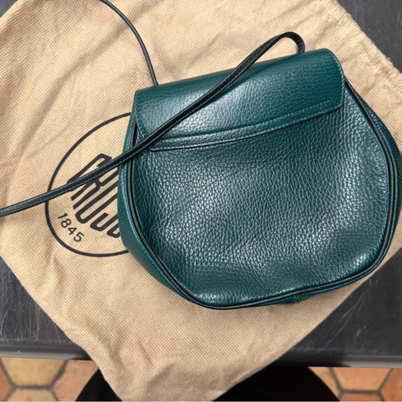 Vintage pristine condition Mark Cross leather purse green with black leather - Picture 3 of 7
